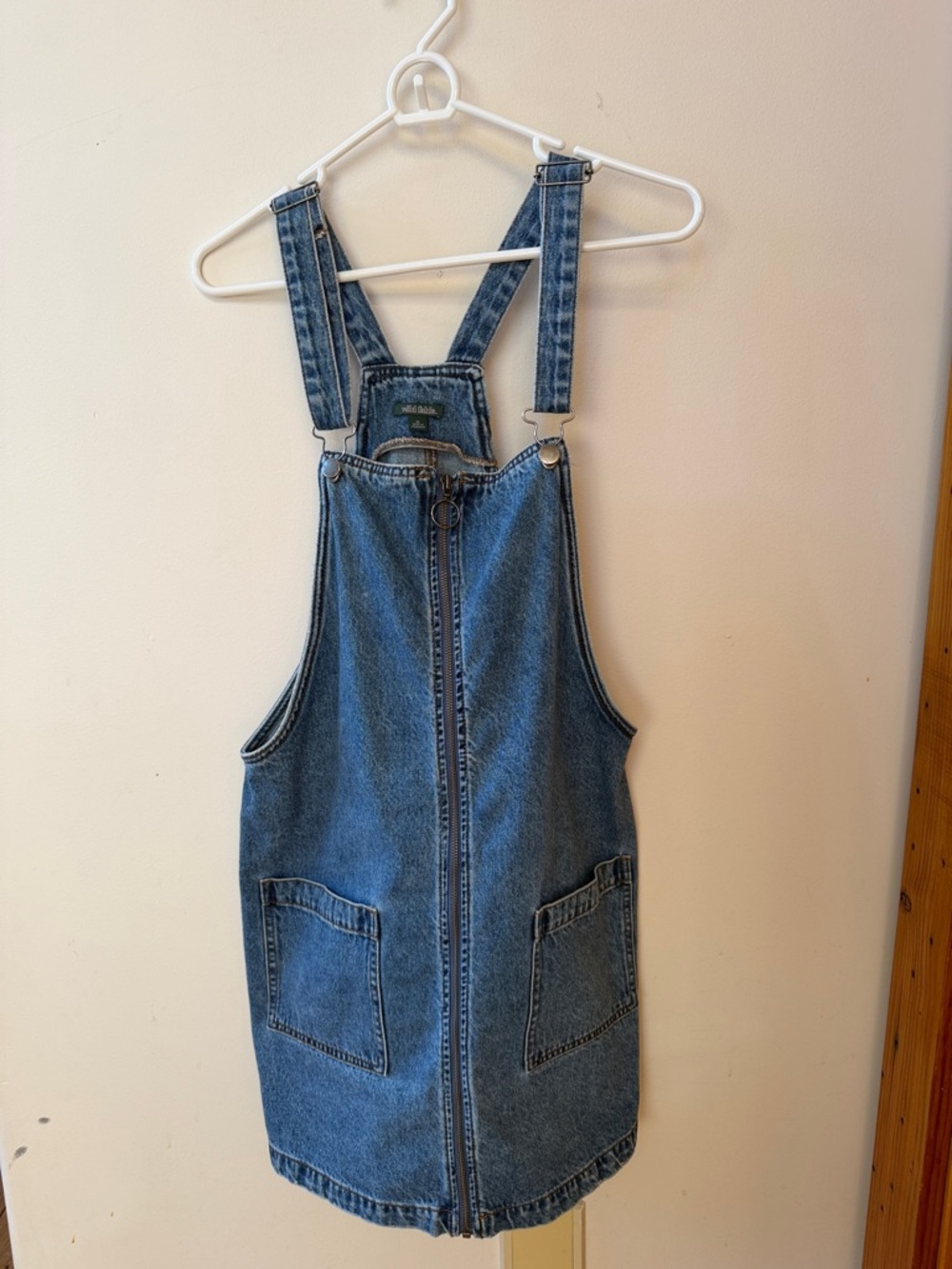 wild fable Blue Denim Zip-Front Mini Pinafore Dress